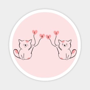 Funny and cute cat love - Valentine day gift Magnet